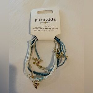 Pura Vida Blue and White Bracelet Set